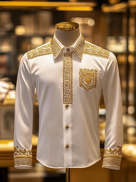 Men's Satin Luxe Long Sleeve Button Down Shirt