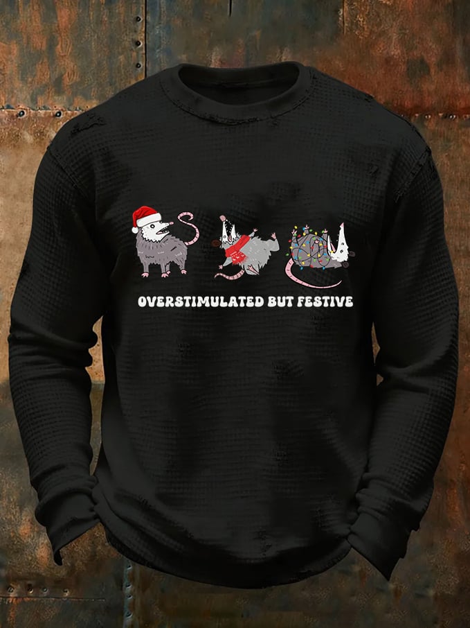 Men's Merry Christmas  Printed Casual Long-Sleeved Top