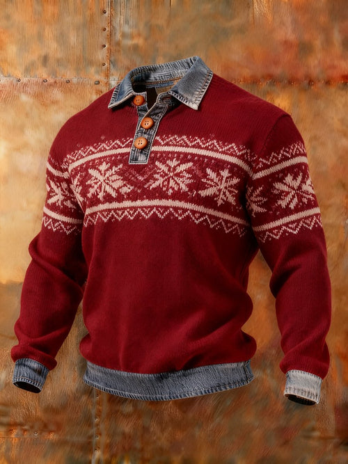 Men's textured paneled knit top