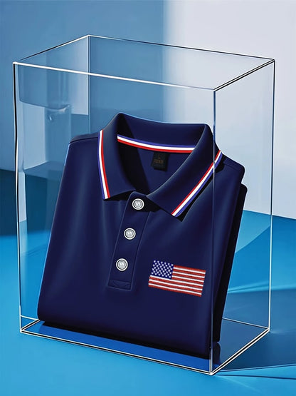 Men's Independence Day American Flag Casual POLO Shirt