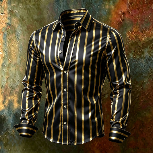 Men's Striped Long-Sleeve Shirt