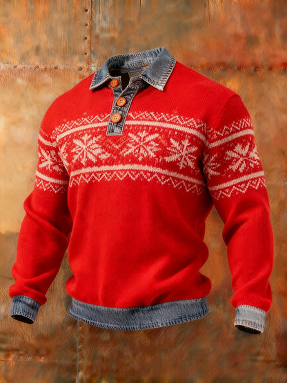 Men's textured paneled knit top