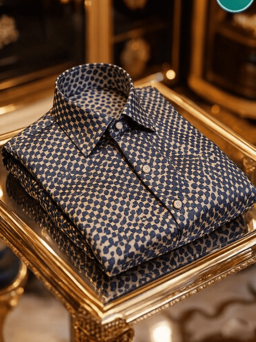 Men's Silk Quiet Luxury Baroque Burgundy Business Shirt