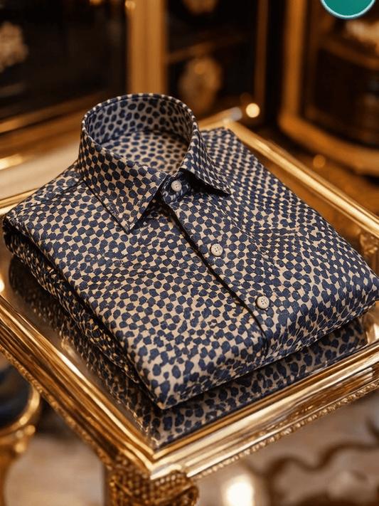 Men's Silk Quiet Luxury Baroque Burgundy Business Shirt