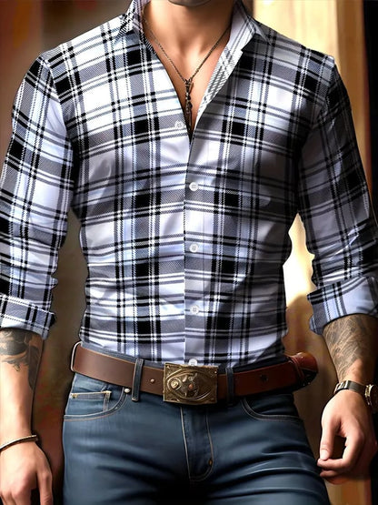 Men's Plaid Business Casual Shirt