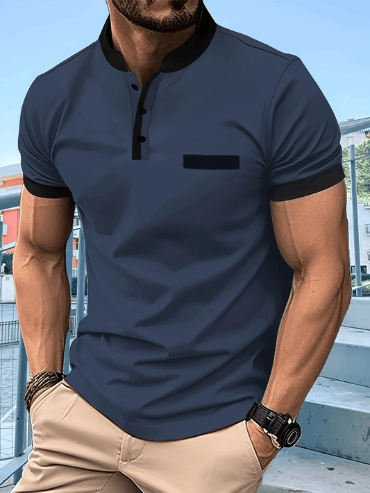Men's Casual Short Sleeve Henley T-Shirt