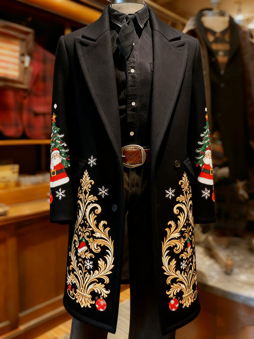 Men's Vintage Christmas Party Casual Wool Coat