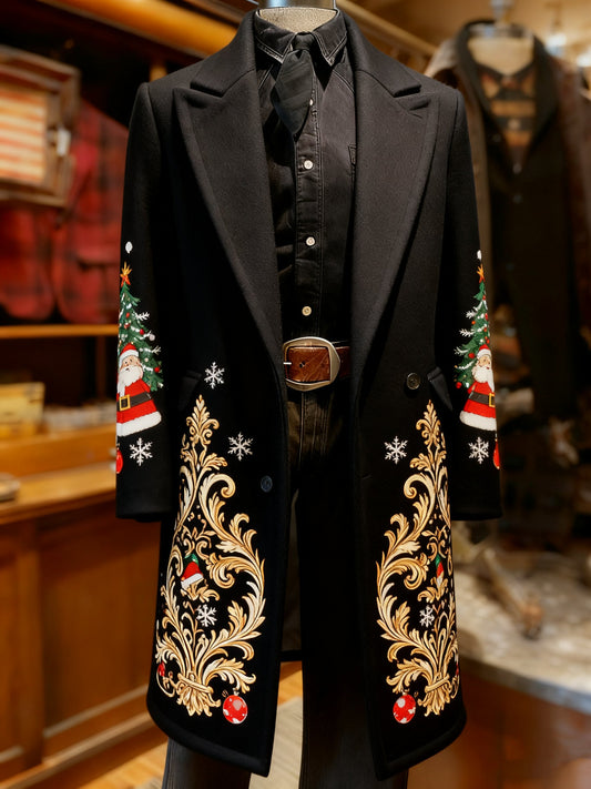 Men's Vintage Christmas Party Casual Wool Coat