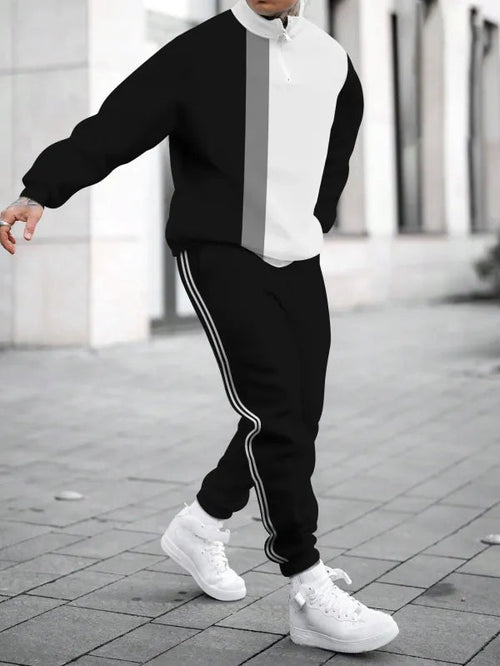 Relaxed Zipper Long Sleeve Two Piece Set