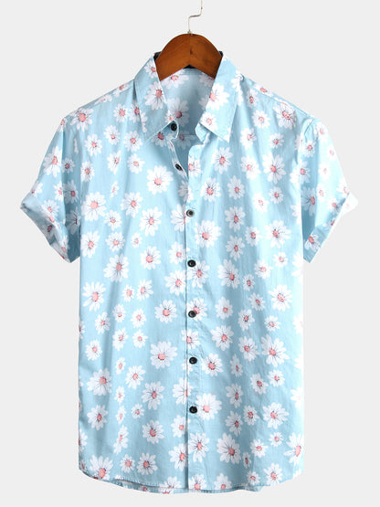 Men's Yellow Daisy Hawaiian Short Sleeve Shirt