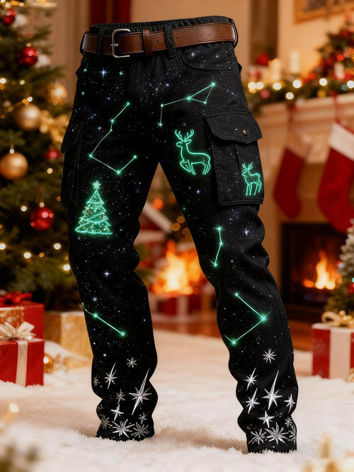 Men's Christmas Printed Cargo Pants