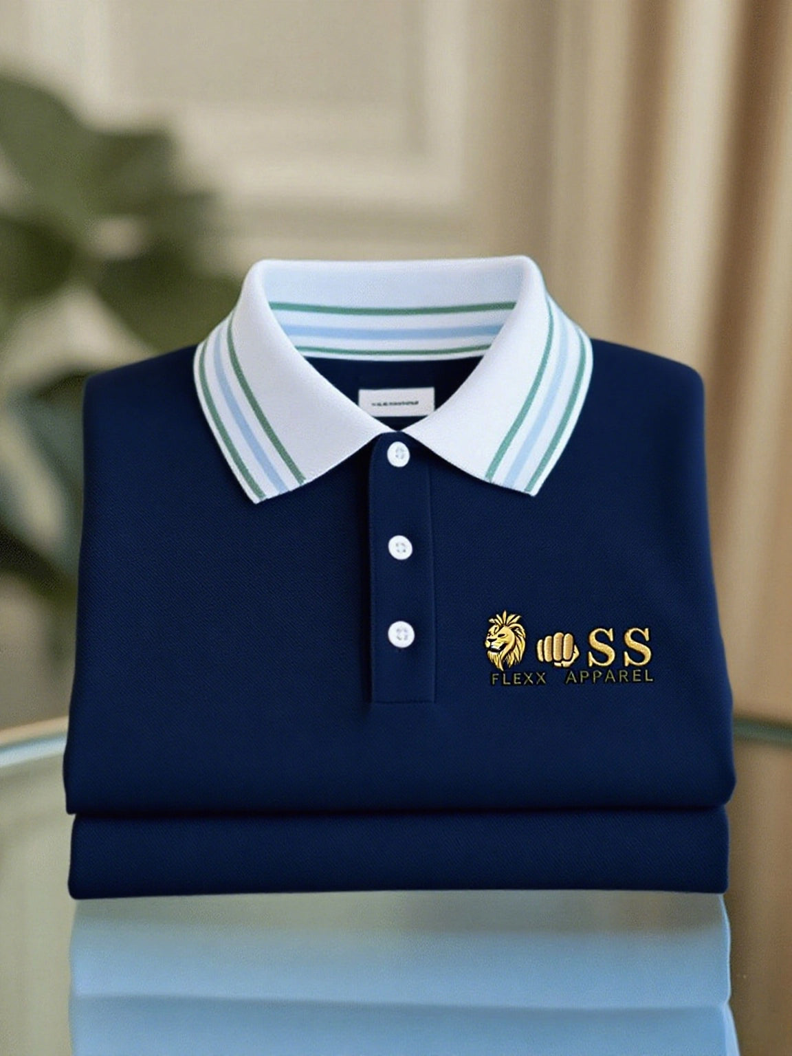 Men's Business Casual Printed Short Sleeve Polo Shirt