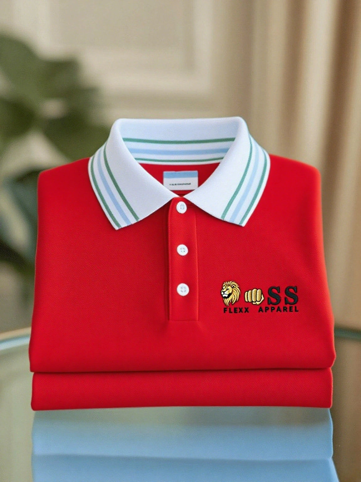 Men's Business Casual Printed Short Sleeve Polo Shirt