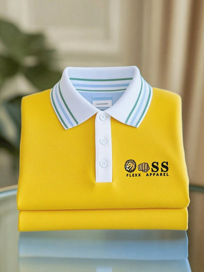 Men's Business Casual Printed Short Sleeve Polo Shirt