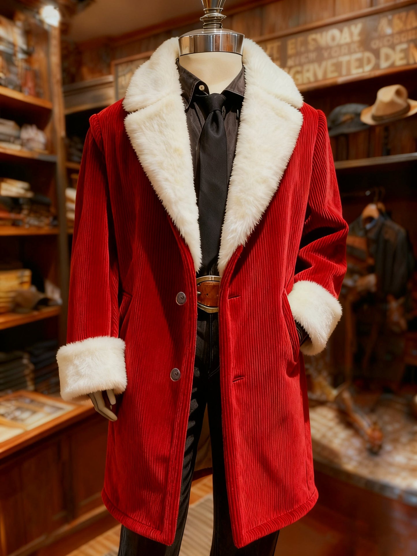 Men's Retro Corduroy Patchwork Cardigan with Fur Collar Comfort