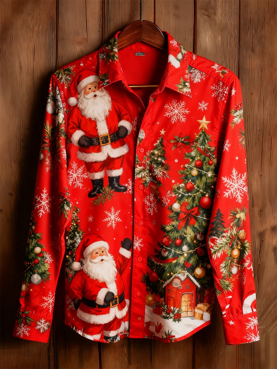 Men's Christmas Art Long-Sleeve Shirt