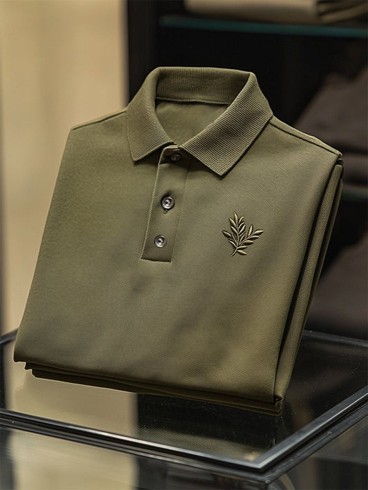 Men's Business Casual Button Short Sleeve Polo Shirt