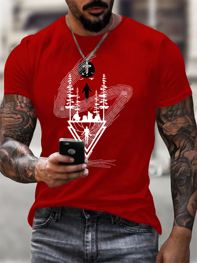 Men's Casual Printed Short-Sleeve T-Shirt