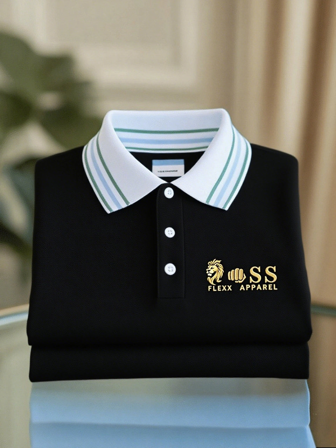 Men's Business Casual Printed Short Sleeve Polo Shirt