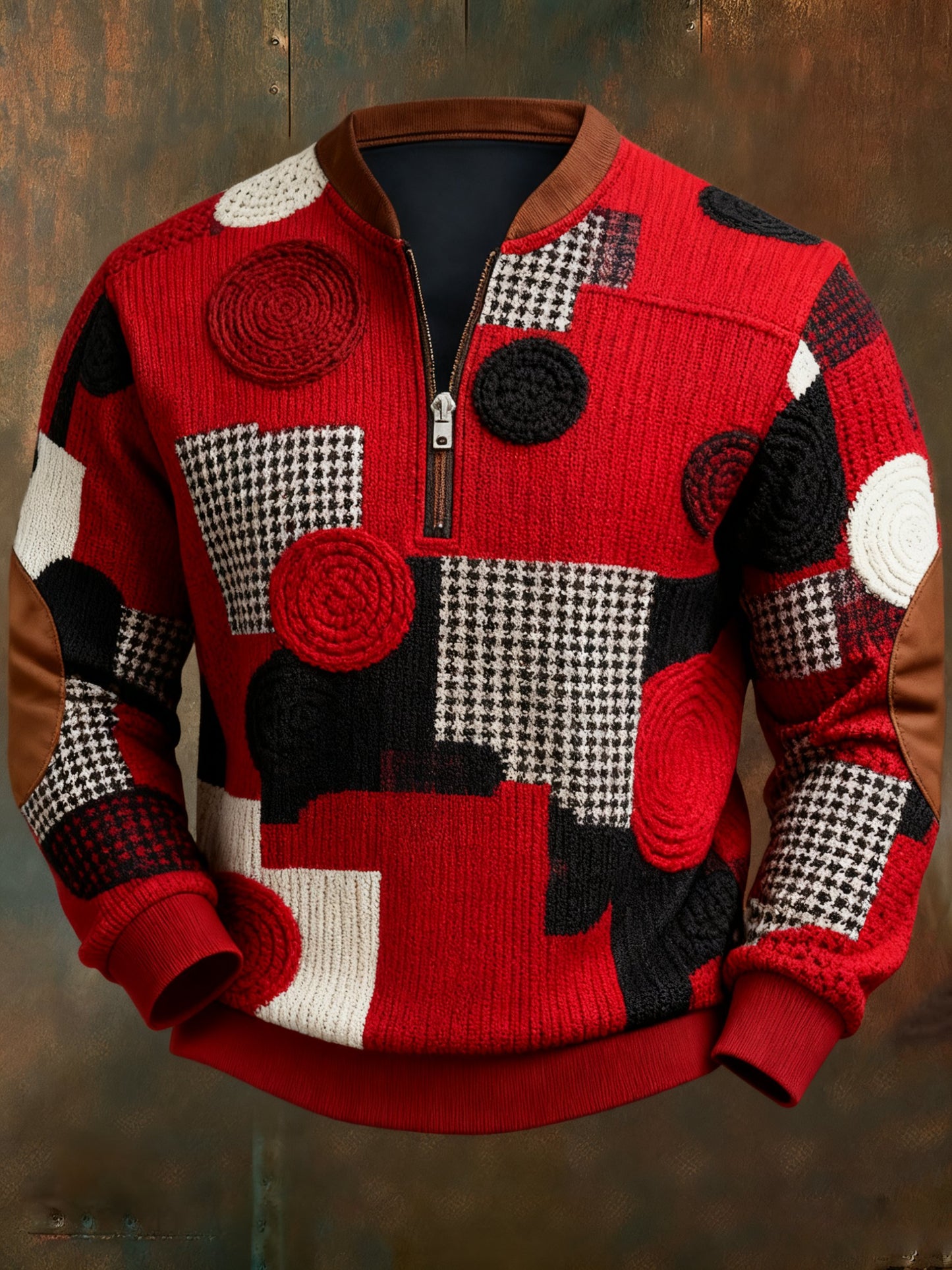 Men's Casual Geometric Color Block Print Sweatshirt