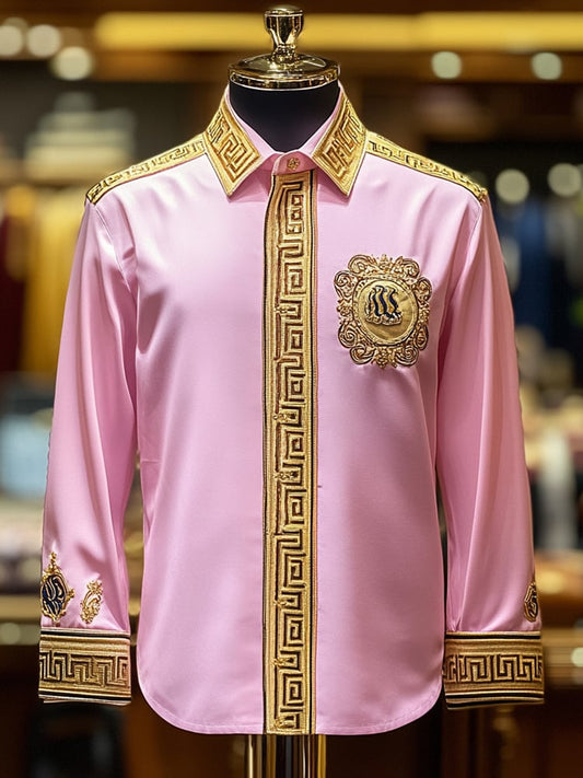 Men's Satin Luxe Long Sleeve Button Down Shirt