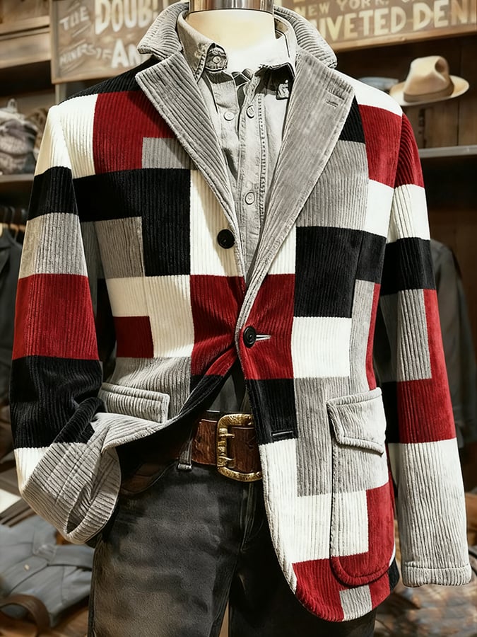 Men's Retro Single Breasted Gentleman's Business Casual Suit Jacket