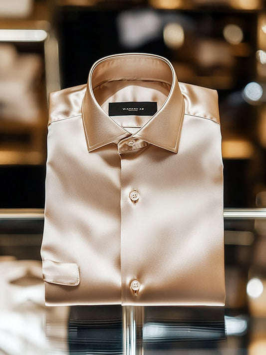 Men's Business Casual Solid Color Lapel Short Sleeve Shirt