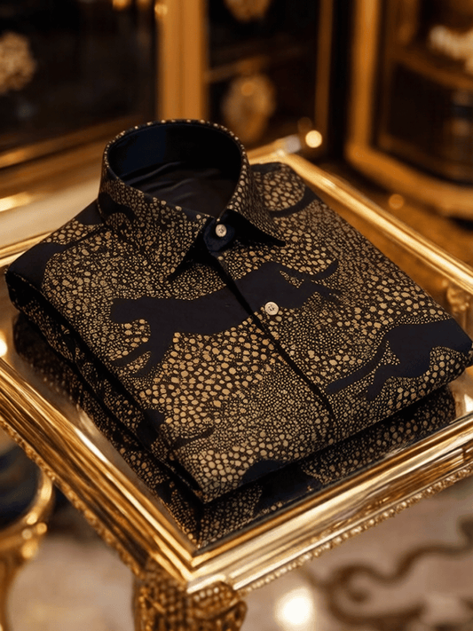 Men's Silk Quiet Luxury Baroque Burgundy Business Shirt