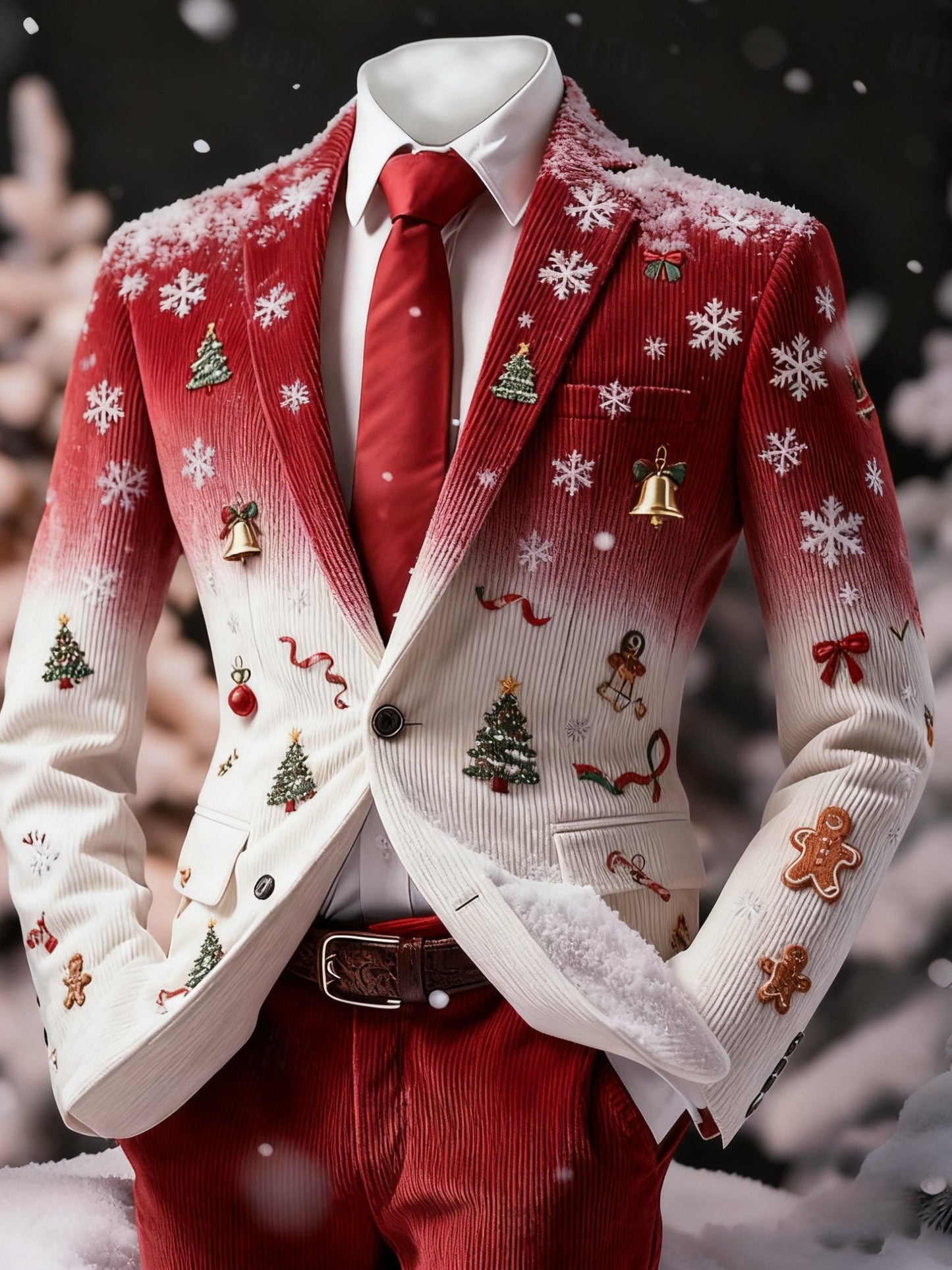Men's Vintage Christmas Patchwork Casual Jacket