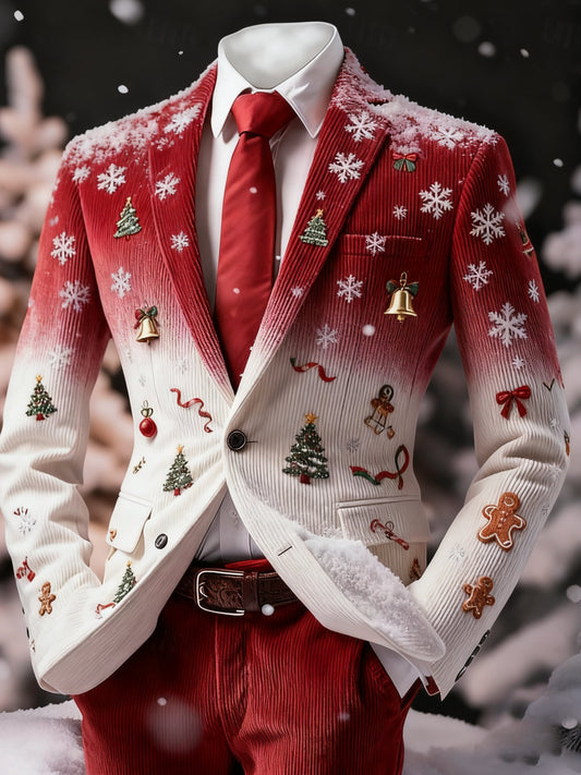 Men's Vintage Christmas Patchwork Casual Jacket