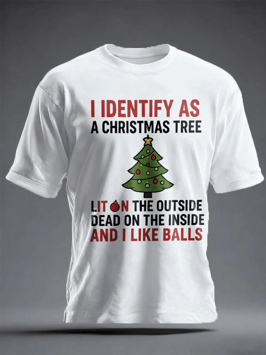 Men's  Funny Identify As A Christmas Print T-shirt