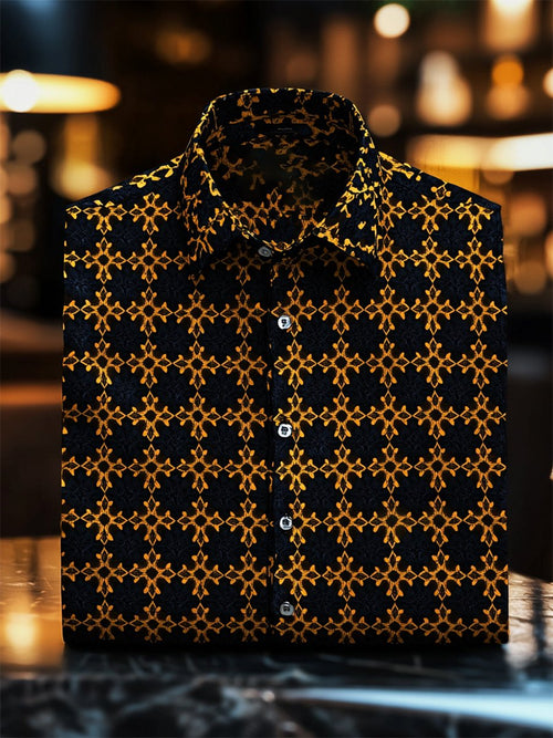 Men's Retro Casual Faith Business Long Sleeve Shirt