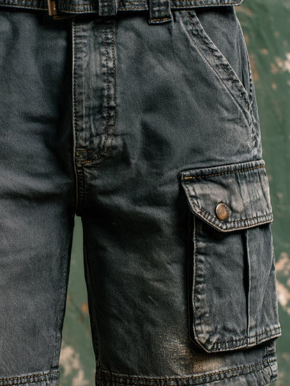 Men's Retro Outdoor Ripstop Multi-Purpose Cargo Shorts (Without belt)