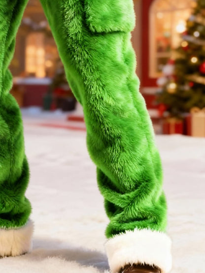 Men's plush Christmas work pants