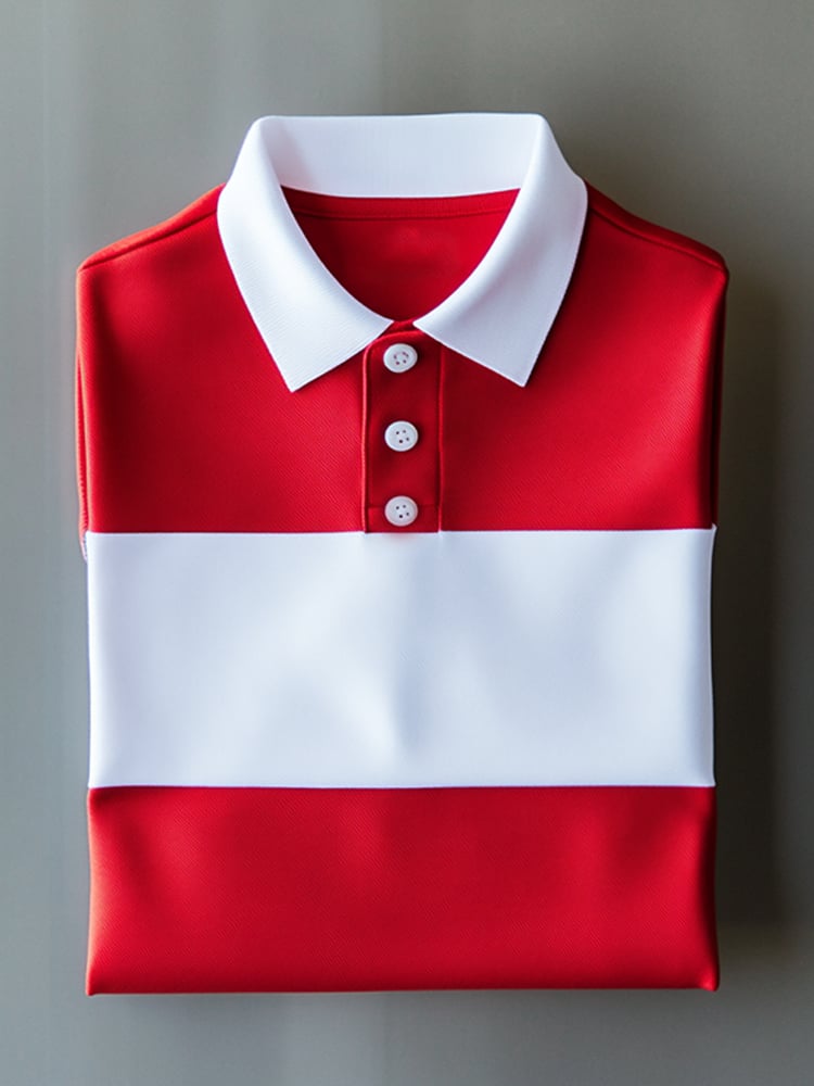 Men's Business Casual Button Short Sleeve Polo Shirt