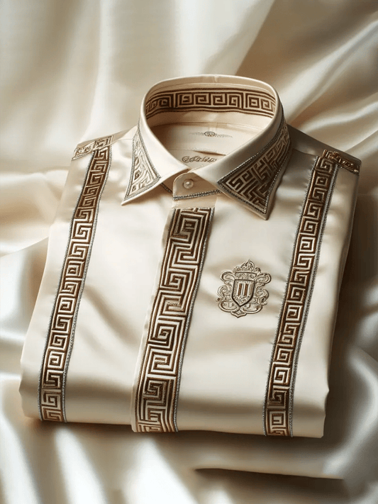Men's Satin Luxe Long Sleeve Button Down Shirt