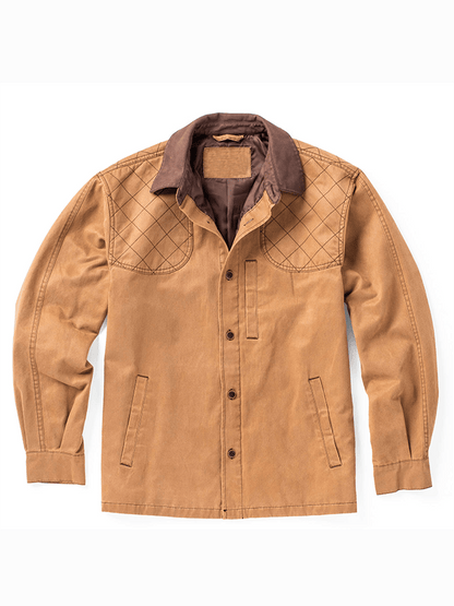 Men's Retro Western Colorblock Multi-Pocket Outdoor Outer Jacket