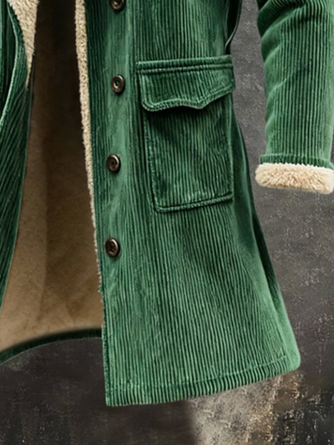 Men's Retro Warm Corduroy Outdoor Christmas Jacket