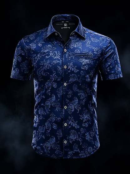 Men's Retro Gothic Pattern Short Sleeve Shirt