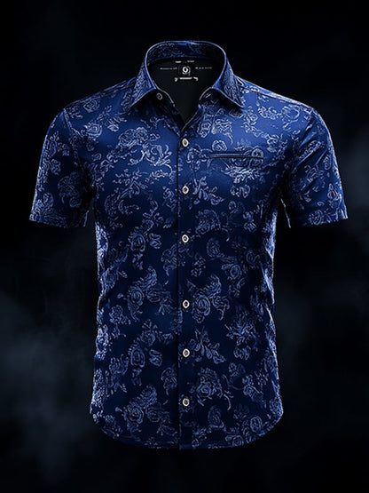 Men's Retro Gothic Pattern Short Sleeve Shirt