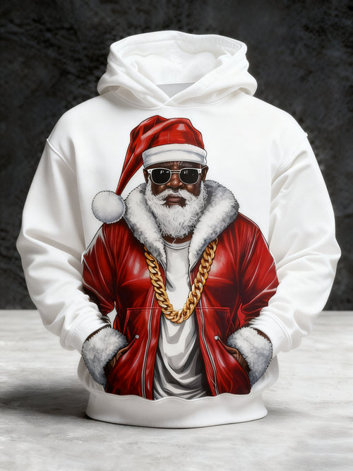 Men's African American Christmas Print Crew Neck Top