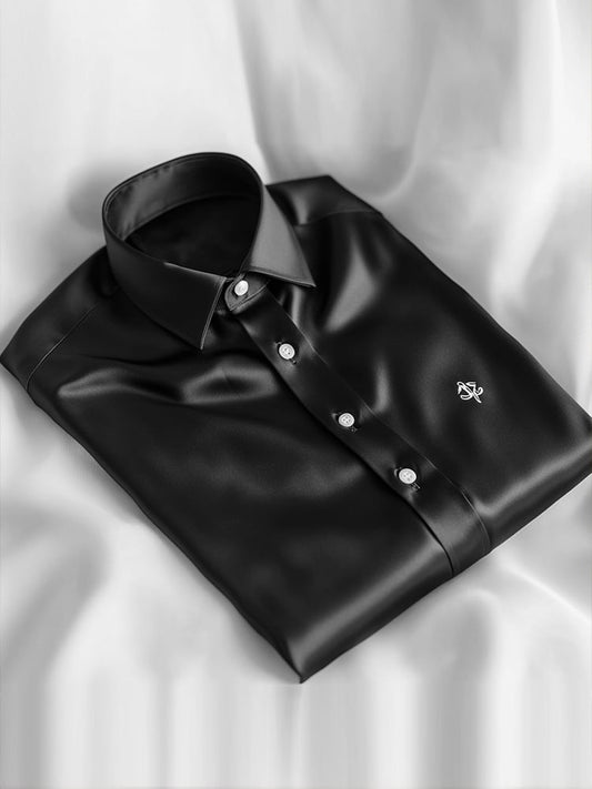 Men's Business Casual Embroidered Logo Lapel Short Sleeve Shirt