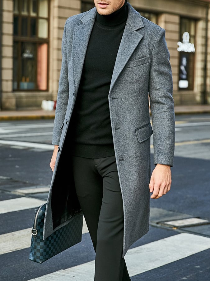 Men'S Commuter Button Design Coat