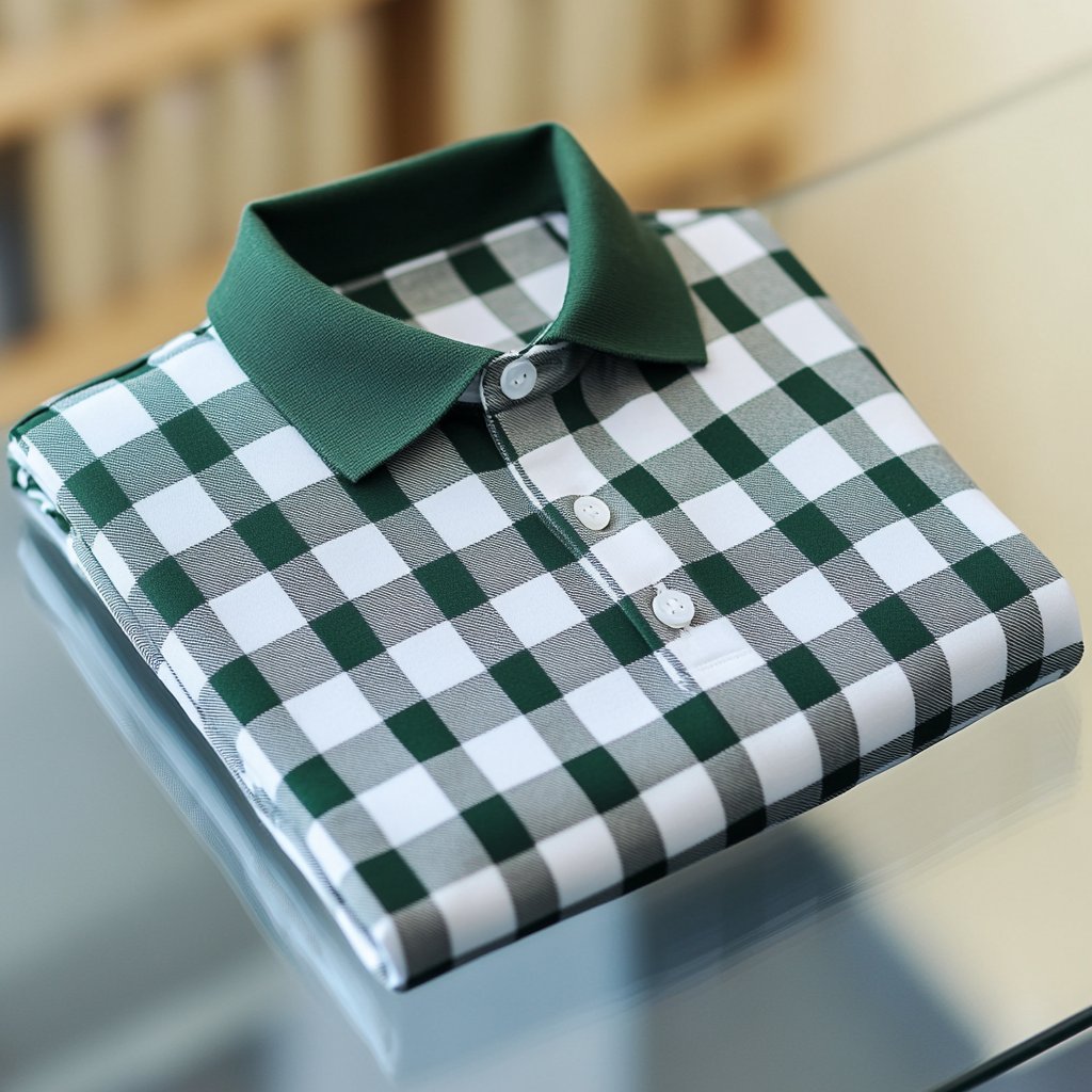 Men's Business Casual Button Short Sleeve Polo Shirt