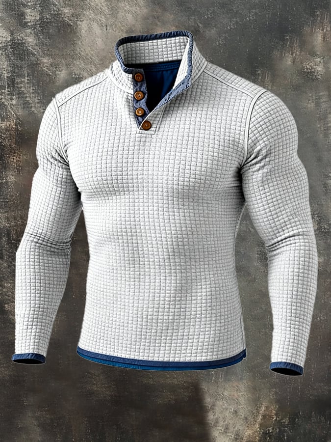Men's Retro Contrast Collar Sweatshirt