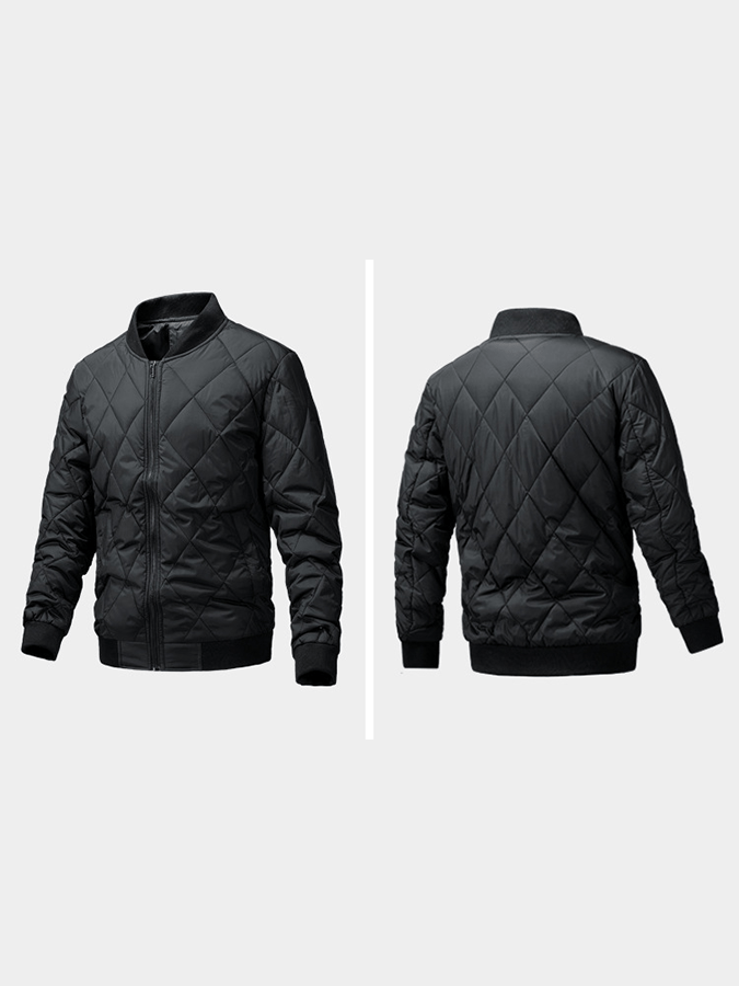 Men's Retro Diamond Pleated Cotton Casual Cotton Jacket