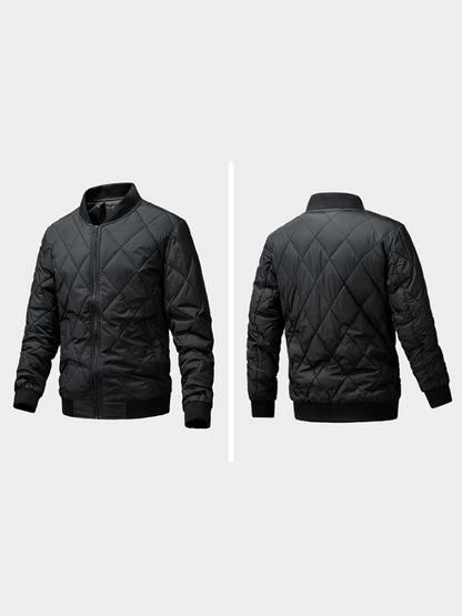 Men's Retro Diamond Pleated Cotton Casual Cotton Jacket