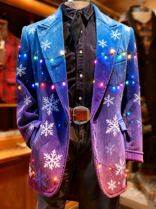 Men's Vintage Casual Christmas Party Corduroy Blazer