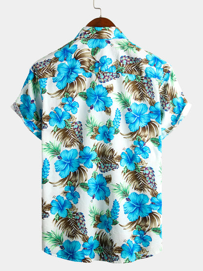 Men's Flower Cotton Tropical Hawaiian Shirt