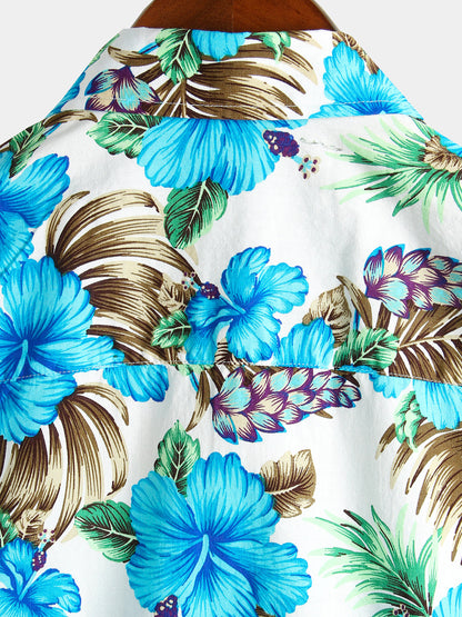 Men's Flower Cotton Tropical Hawaiian Shirt